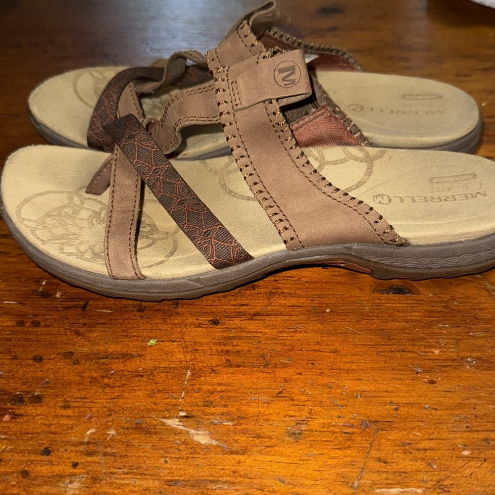 Merrell Dark Earth Brown Sandals women’s size 8 - Picture 2 of 7